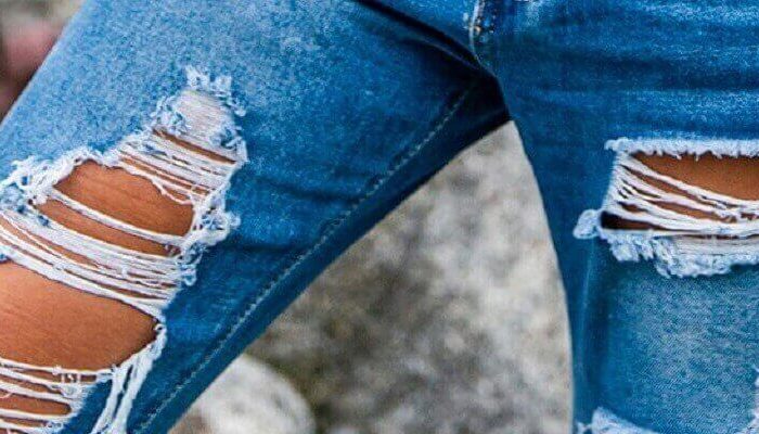 Damesjeans met gaatjes